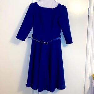 ⭐️NWT⭐️ Classy Navy Blue A-Line Dress, knee length, 3/4 length sleeves